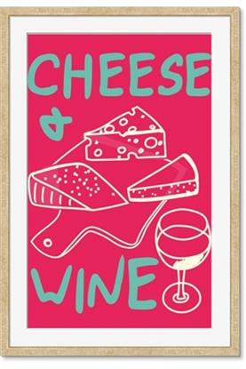 Image de Cheese and Wine Typography Poster