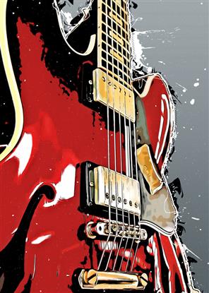 Picture of Retro Red guitar Poster