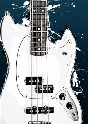 Picture of Retro White guitar Poster