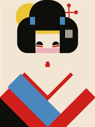 Picture of Geisha Retro Poster