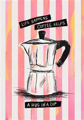 Picture of Mocca Coffee on Stripes - Hug in a Cup