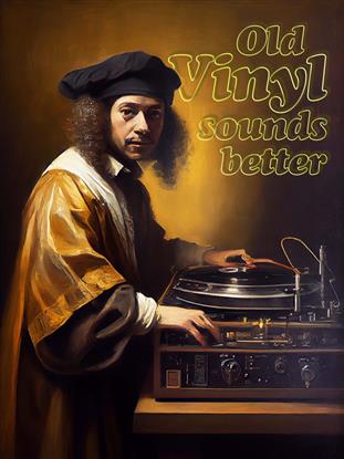 Picture of Old Vinyl Sounds Better Typography Poster