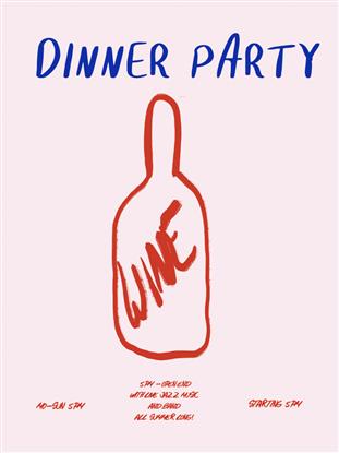 Picture of Dinner Party Typography Poster