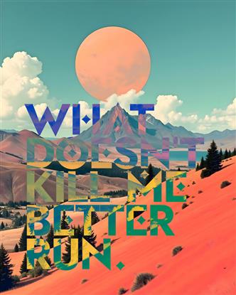 Picture of What Doesn't Kill Me Better Run Typography Poster