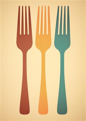 Picture of Colorful Fork Trio Poster