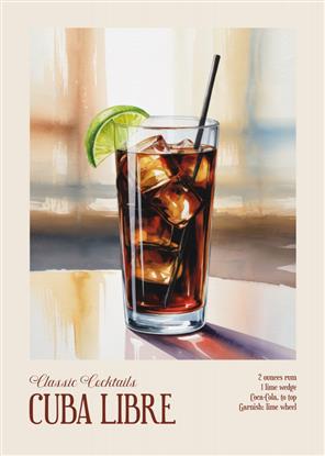 Picture of Classic Cocktails -Cuba Libre Poster