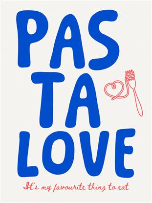 Image de Pasta Love Blue Typography Poster