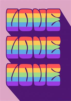 Image de Love rainbow Typography Poster 
